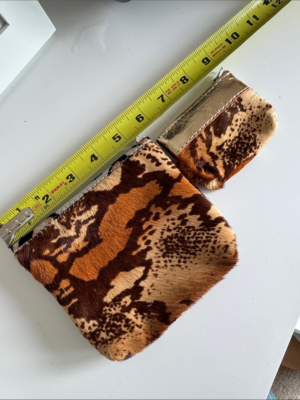 MayaMoonDesigns Set - Haircalf Animal Print Zip Pouch Metallic Accent - Picture 2 of 4